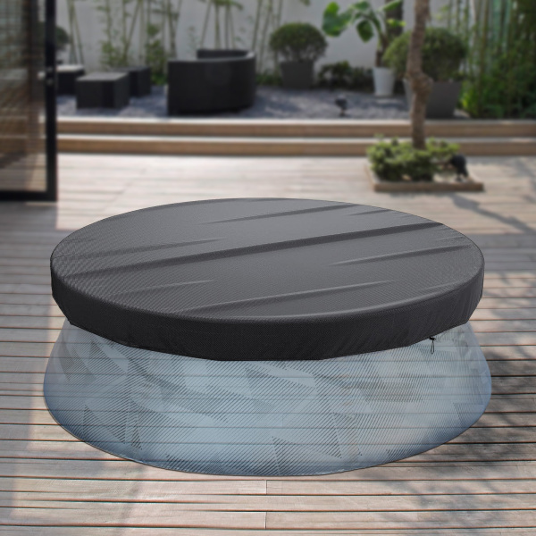 Cubierta redonda para piscina Cobertor de piscina con hebilla mejorada cuerda clavos para el suelo 366 cm Cubierta redonda para piscina Cobertor de piscina con hebilla mejorada cuerda clavos para el suelo 366 cm