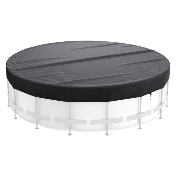 Cubierta redonda para piscina Cobertor de piscina con hebilla mejorada cuerda clavos para el suelo 366 cm