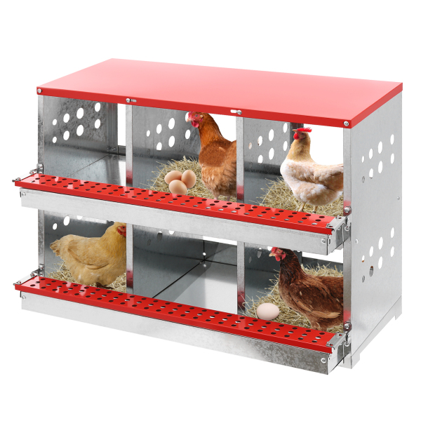Cajas nido para gallinas, caja nido de 6 agujeros para gallinas, gallinero para gallinas ponedoras