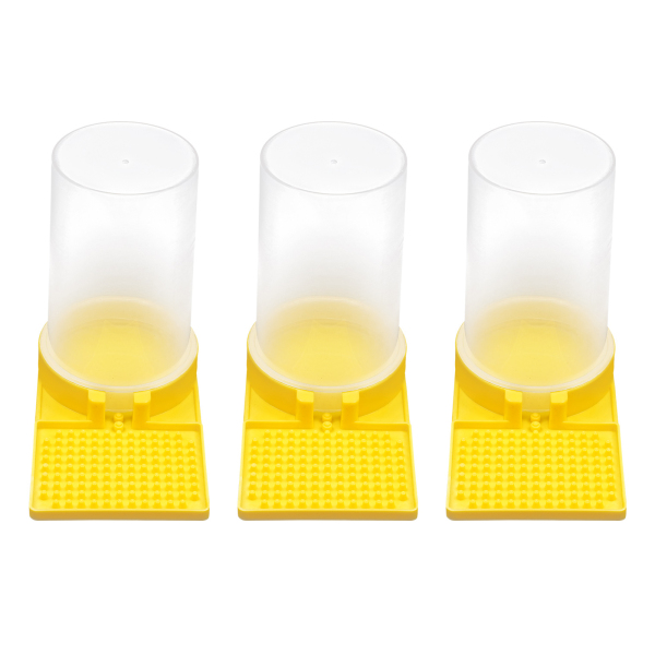 Paquete de 3 comederos para abejas, Comedero de agua tipo punta, Comedero para abejas, Capacidad 500ml, Amarillo