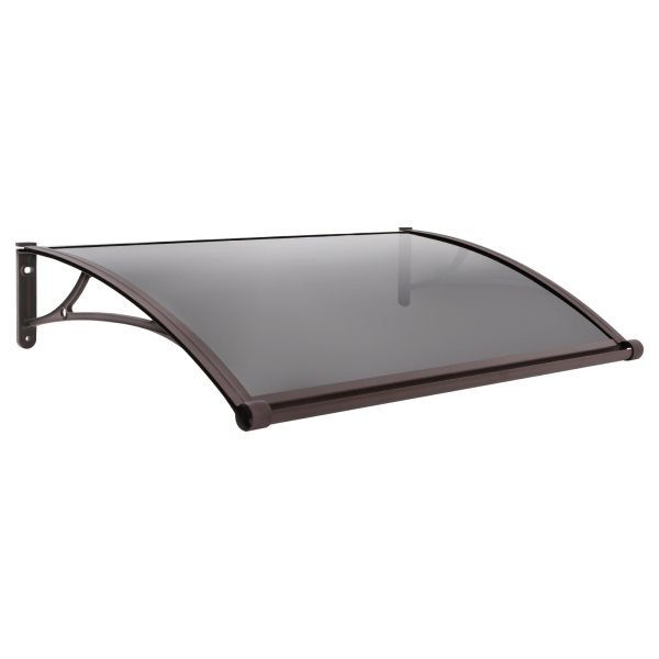 Cobertizo de arco para puerta de entrada de 84 × 120 cm, cobertizo de arco para exteriores - Soporte marrón + cobertizo marrón