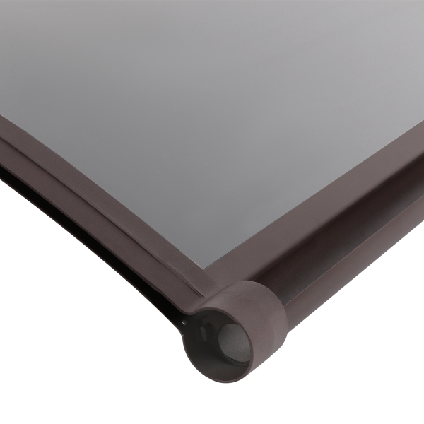 Cobertizo de arco para puerta de entrada de 84 × 120 cm, cobertizo de arco para exteriores - Soporte marrón + cobertizo marrón
