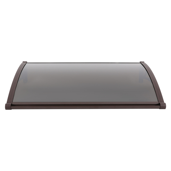 Cobertizo de arco para puerta de entrada de 84 × 120 cm, cobertizo de arco para exteriores - Soporte marrón + cobertizo marrón