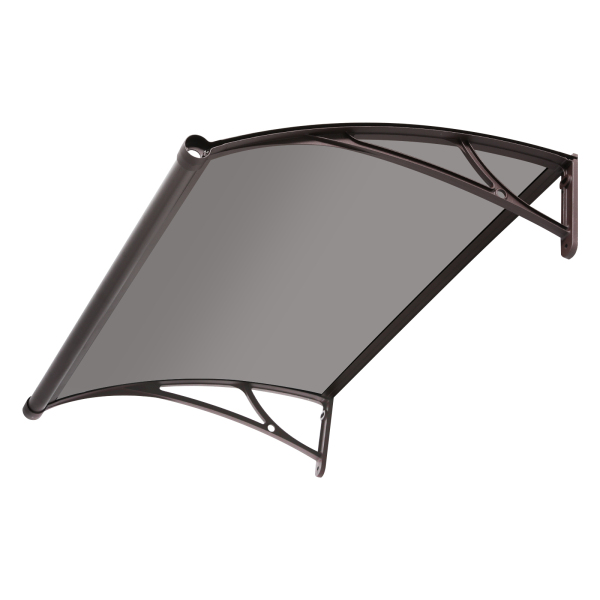Cobertizo de arco para puerta de entrada de 84 × 120 cm, cobertizo de arco para exteriores - Soporte marrón + cobertizo marrón