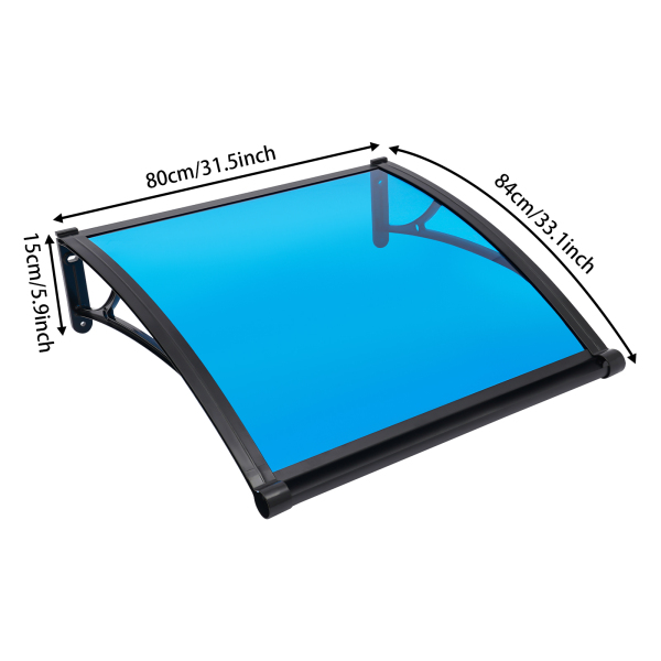 Toldo para ventana y puerta de 80×80 cm, toldo exterior para ventana, toldo con fregadero grande - Soporte negro + cobertizo azul lago Toldo para ventana y puerta de 80×80 cm, toldo exterior para ventana, toldo con fregadero grande - Soporte negro + cobertizo azul lago