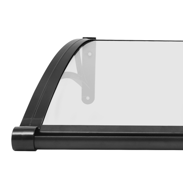 Toldo para ventana y puerta de 80×80 cm, toldo exterior para ventana, toldo para ventana con fregadero grande - Soporte negro + cobertizo transparente Toldo para ventana y puerta de 80×80 cm, toldo exterior para ventana, toldo para ventana con fregadero grande - Soporte negro + cobertizo transparente