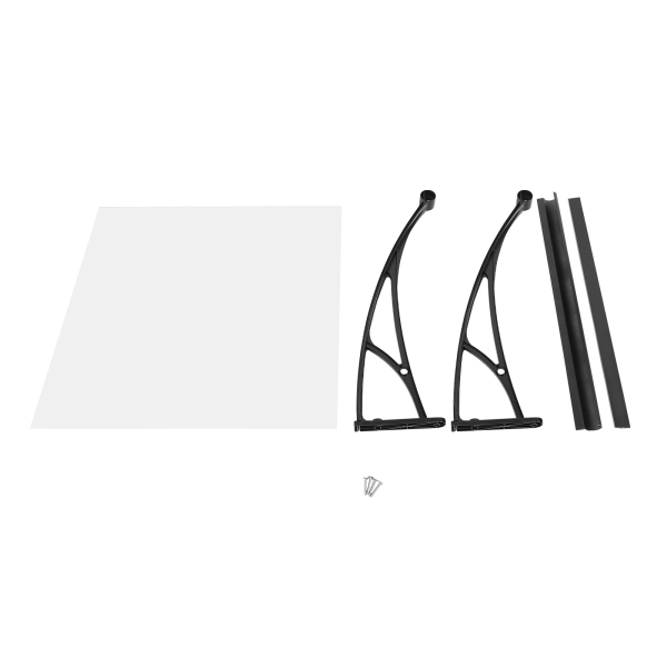 Toldo para ventana y puerta de 80×80 cm, toldo exterior para ventana, toldo para ventana con fregadero grande - Soporte negro + cobertizo transparente Toldo para ventana y puerta de 80×80 cm, toldo exterior para ventana, toldo para ventana con fregadero grande - Soporte negro + cobertizo transparente