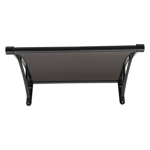 Toldo para ventana y puerta de 80×80 cm, toldo exterior para ventana, toldo para ventana con fregadero grande - Soporte negro + cobertizo marrón