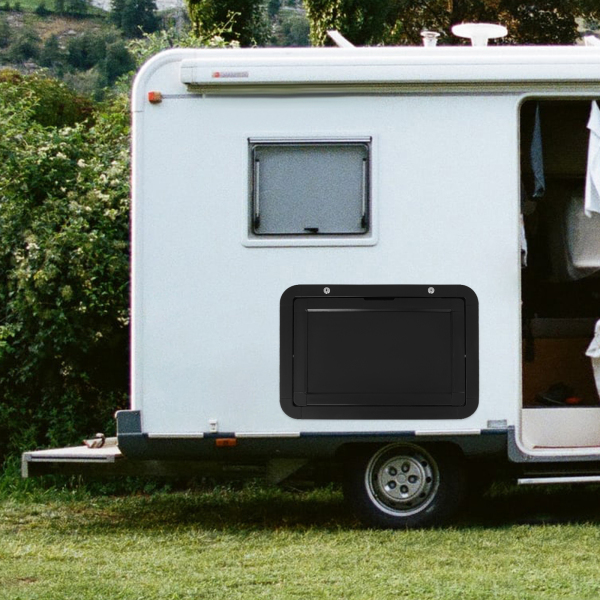 Mesa de picnic plegable de aluminio para autocaravanas - Negra