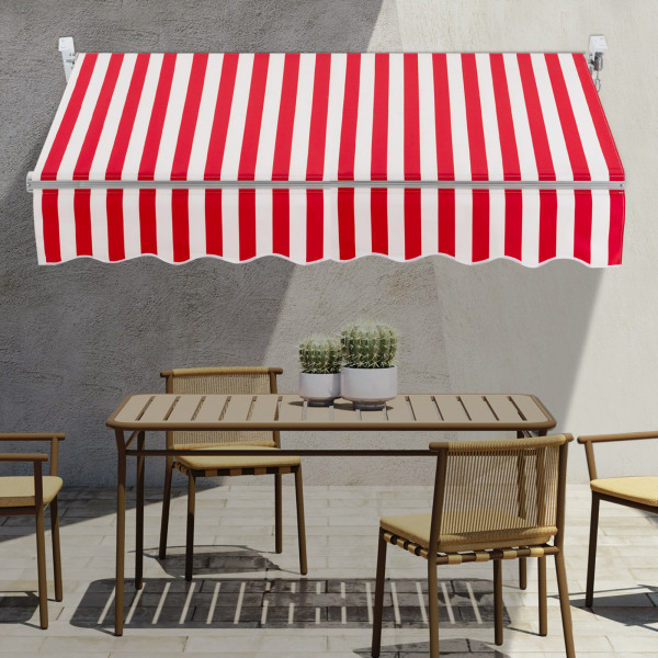 Toldo Retráctil Manual, Toldo para Puerta y Ventana con Manivela, Toldo para Exterior, Ángulo ajustable: 60-150, 2*1,5 m