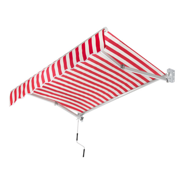 Toldo Retráctil Manual, Toldo para Puerta y Ventana con Manivela, Toldo para Exterior, Ángulo ajustable: 60-150, 2*1,5 m