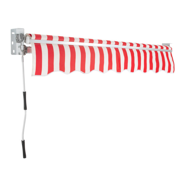 Toldo Retráctil Manual, Toldo para Puerta y Ventana con Manivela, Toldo para Exterior, Ángulo ajustable: 60-150, 2*1,5 m