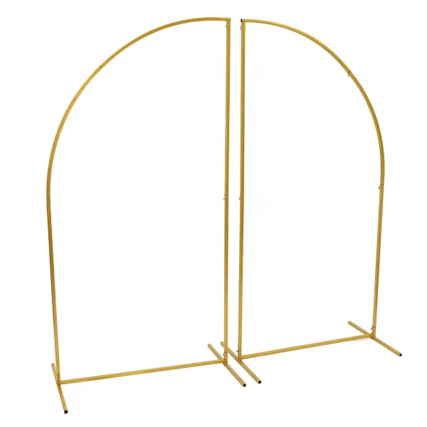 Marco de metal para arco de boda, marco de flores, arco de jardín, soporte de fondo para fotomatón 0.9*1.8m Oro