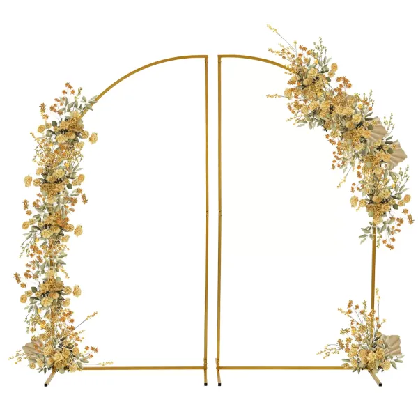 Marco de metal para arco de boda, marco de flores, arco de jardín, soporte de fondo para fotomatón 0.9*1.8m Oro