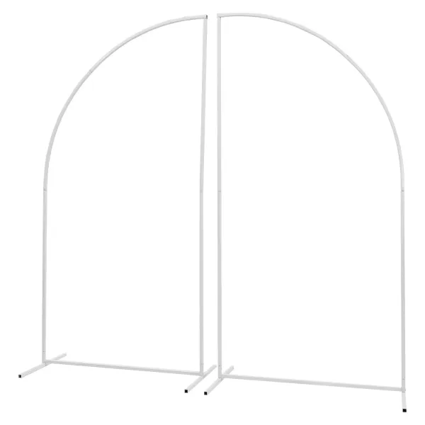 Marco de metal para arco de boda, marco de flores, arco de jardín, soporte de fondo para fotomatón 0.9m * 1.8m Blanco