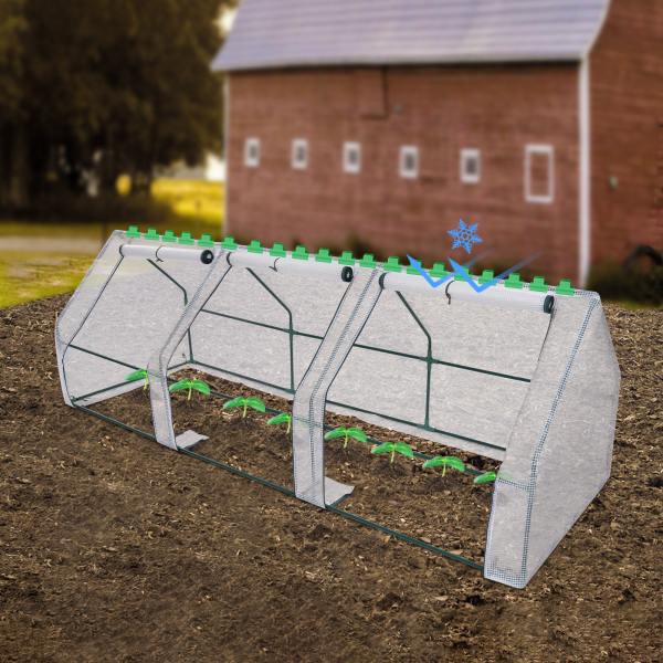 2.7*0.9*0.9m Invernadero pequeño, invernadero pequeño para balcón, invernadero de tomates con ventanas enrollables