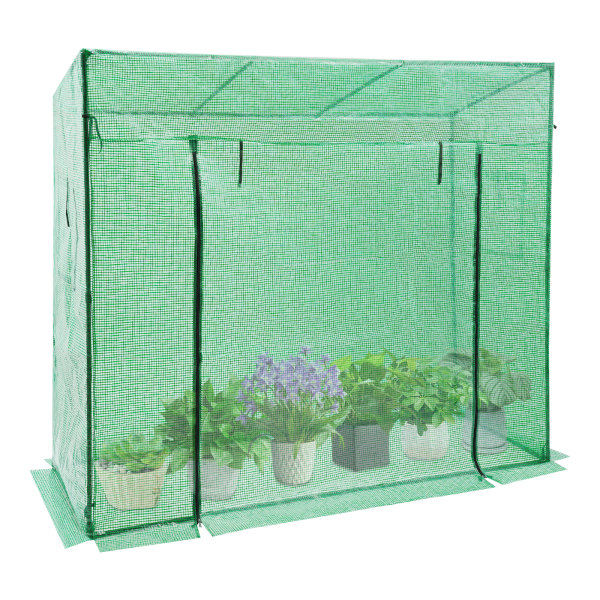 200x77x170cm Invernadero para Plantas, Kit de Invernadero con Ventana, Invernadero para Exteriores - Verde