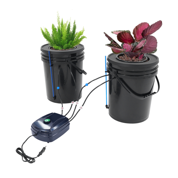 Sistema de Cultivo Hidropónico de 2 Piezas, Cultivo en Agua Profunda de 19 litros con Bomba de Aire, Mecanismo de Cultivo en Agua Profunda