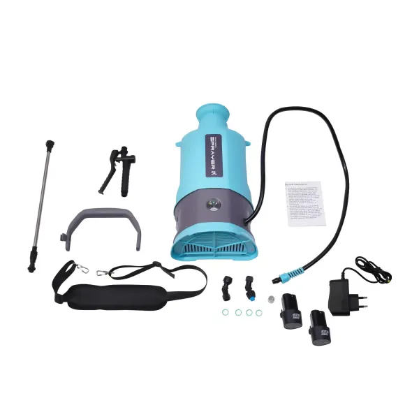 Pulverizador eléctrico de jardín de 5L con batería, pulverizador de jardín con lanza de 80 cm, para malas hierbas con 2 boquillas ajustables Pulverizador eléctrico de jardín de 5L con batería, pulverizador de jardín con lanza de 80 cm, para malas hierbas con 2 boquillas ajustables