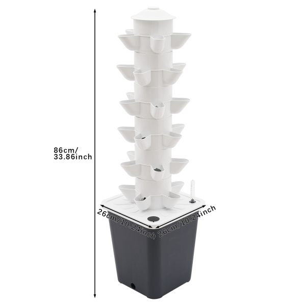 Kit de Cultivo Vertical Hidropónico de 30 Hoyos - Tanque de Aguas Grises