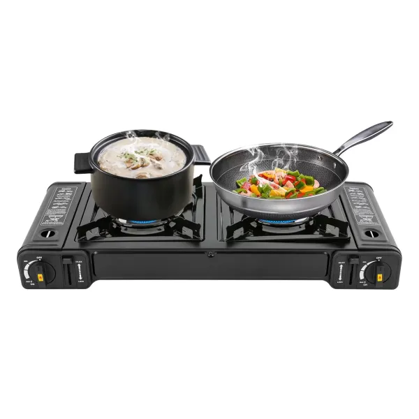 Estufa de camping de butano, portátil, quemador de camping de encendido automático GLP para RV, apartamentos, al aire libre， 64*27.8*8cm