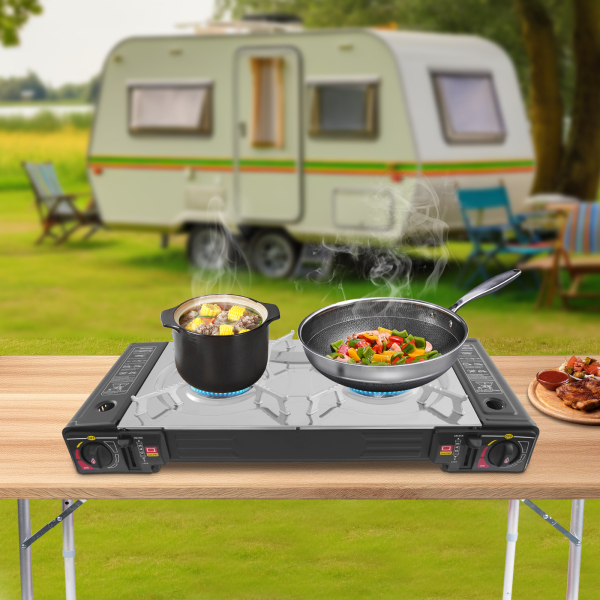 Estufa de camping de butano, estufa de camping con estuche portátil, estufa de camping portátil