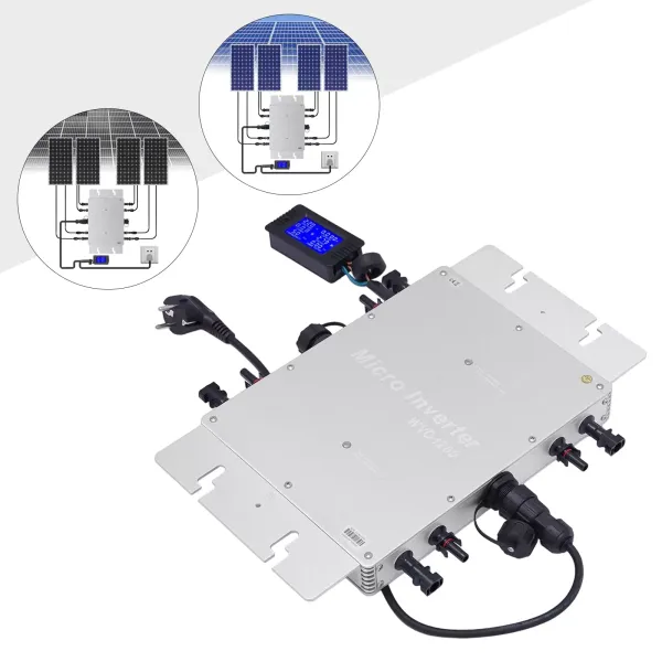 WVC 1200 W Solar Grid Tie Micro Inversor Impermeable IP65 con Pantalla LCD DC22-50V PV Entrada AC180-260V Salida para panel solar de 30V 36V WVC 1200 W Solar Grid Tie Micro Inversor Impermeable IP65 con Pantalla LCD DC22-50V PV Entrada AC180-260V Salida para panel solar de 30V 36V