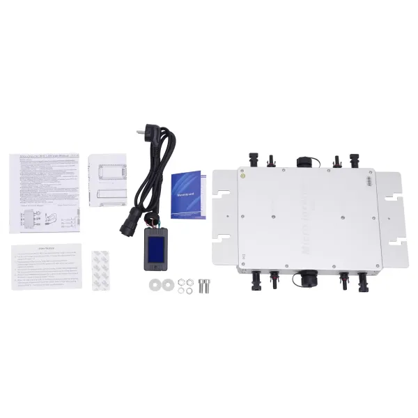 WVC 1200 W Solar Grid Tie Micro Inversor Impermeable IP65 con Pantalla LCD DC22-50V PV Entrada AC180-260V Salida para panel solar de 30V 36V