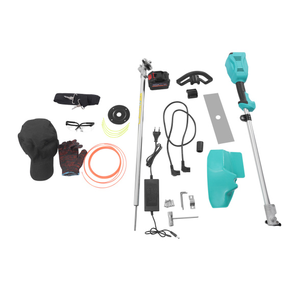 Cortacésped eléctrico inalámbrico con ruedas, con apoyabrazos, batería litio 24 V / 6Ah, motor 1300 W, verde Cortacésped eléctrico inalámbrico con ruedas, con apoyabrazos, batería litio 24 V / 6Ah, motor 1300 W, verde