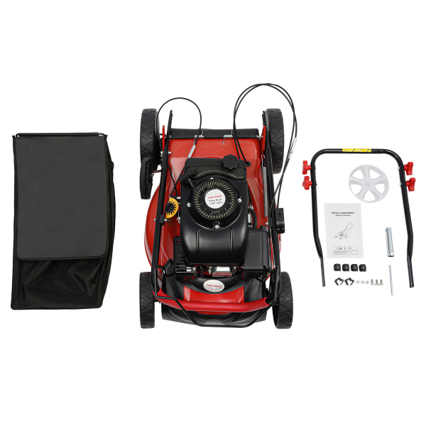 Cortacésped de gas autopropulsado 3 en 1 con recogedor y motor de 4 tiempos, 20 pulgadas y 140 cc, 8 alturas ajustables Cortacésped de gas autopropulsado 3 en 1 con recogedor y motor de 4 tiempos, 20 pulgadas y 140 cc, 8 alturas ajustables