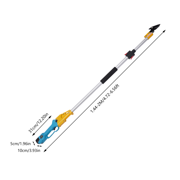 Juego de tijeras de podar eléctricas sin cable, Con 2 pilas de litio de repuesto de 2,0ah, Con alargadera (1,44-2m) Juego de tijeras de podar eléctricas sin cable, Con 2 pilas de litio de repuesto de 2,0ah, Con alargadera (1,44-2m)