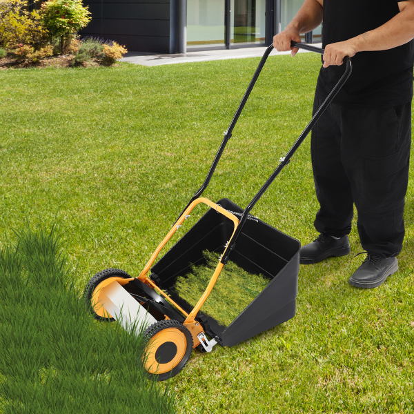 Cortacésped de 14", Cortacésped de ruedas, Cortacésped de empuje manual, Altura ajustable, Función 2 en 1, Alta eficacia Cortacésped de 14", Cortacésped de ruedas, Cortacésped de empuje manual, Altura ajustable, Función 2 en 1, Alta eficacia