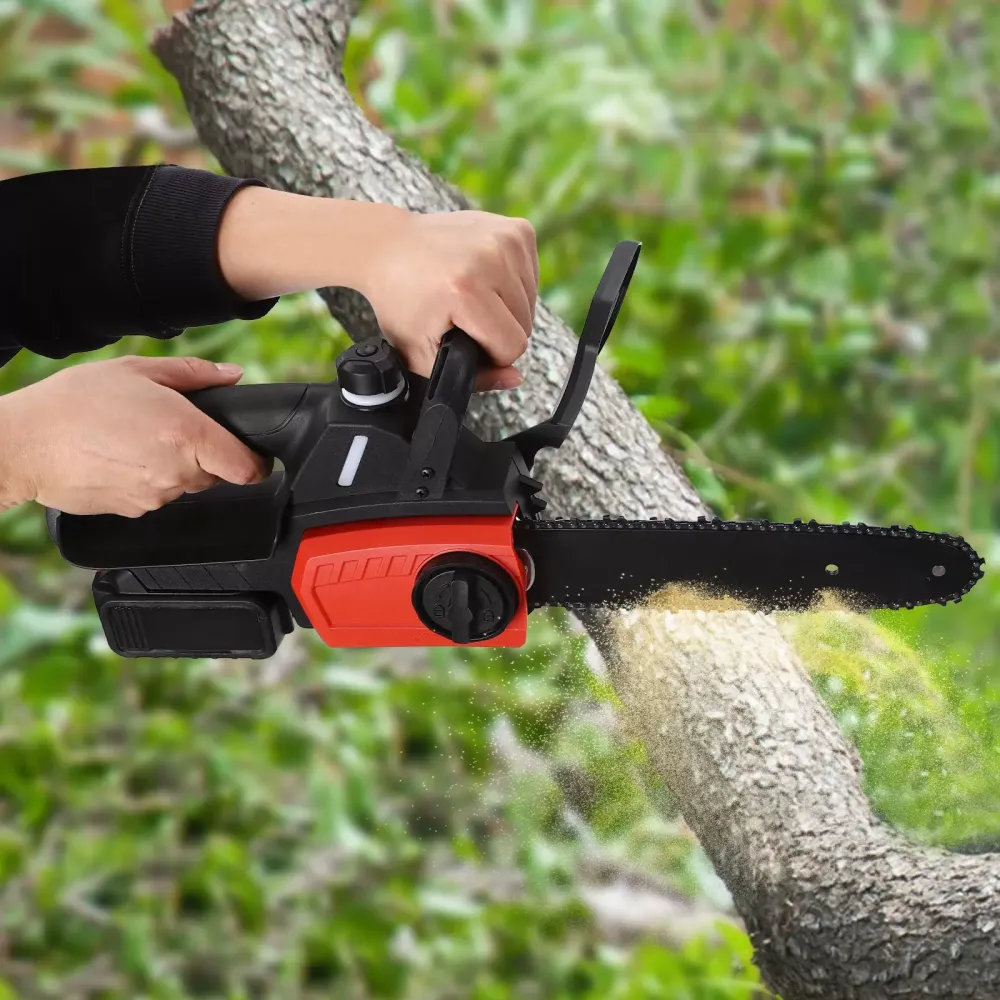 Motosierra inalámbrica de 21V, con barra de 10 pulgadas y cadena para extremidades y ramas pequeñas, incluye batería de iones de litio y cargador