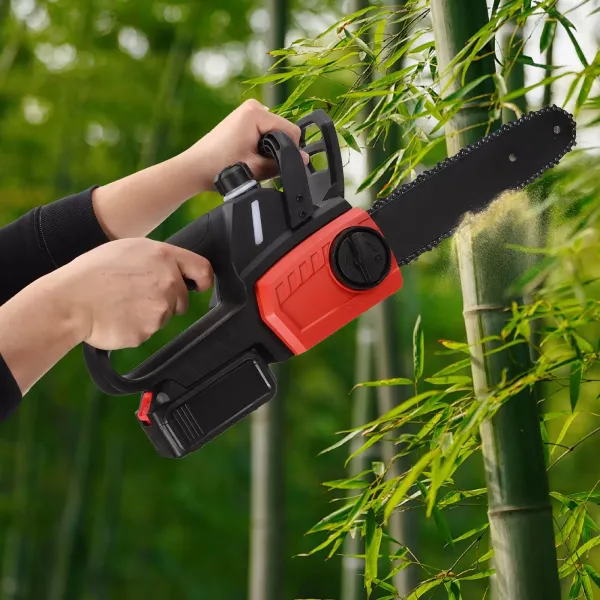 Motosierra inalámbrica de 21V, con barra de 10 pulgadas y cadena para extremidades y ramas pequeñas, incluye batería de iones de litio y cargador
