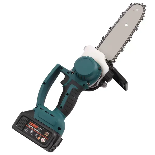 Motosierra con batería de 8 pulgadas, mini motosierra con batería eléctrica, portátil, 120 W, con 2 pilas de 48 V, 19,800 mAh y cargador rápido