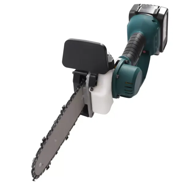 Motosierra con batería de 8 pulgadas, mini motosierra con batería eléctrica, portátil, 120 W, con 2 pilas de 48 V, 19,800 mAh y cargador rápido