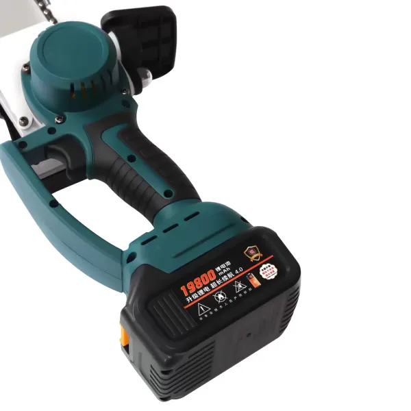 Motosierra con batería de 8 pulgadas, mini motosierra con batería eléctrica, portátil, 120 W, con 2 pilas de 48 V, 19,800 mAh y cargador rápido