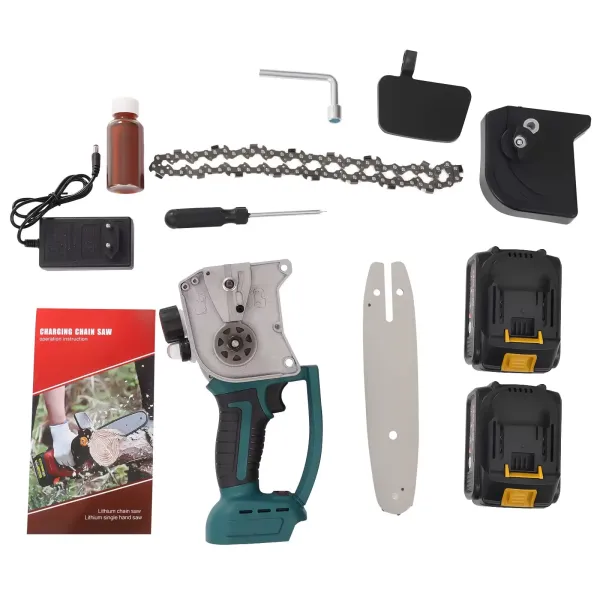 Motosierra con batería de 8 pulgadas, mini motosierra con batería eléctrica, portátil, 120 W, con 2 pilas de 48 V, 19,800 mAh y cargador rápido Motosierra con batería de 8 pulgadas, mini motosierra con batería eléctrica, portátil, 120 W, con 2 pilas de 48 V, 19,800 mAh y cargador rápido