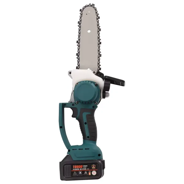 Motosierra con batería de 8 pulgadas, mini motosierra con batería eléctrica, portátil, 120 W, con 2 pilas de 48 V, 19,800 mAh y cargador rápido