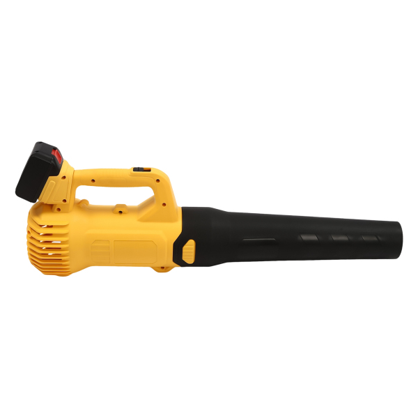 Soplador de hojas sin cable con 2 pilas, Soplador de mano sin cable, Salida de aire: 3.3m³/min, 82*17*25cm, 3000W, Amarillo