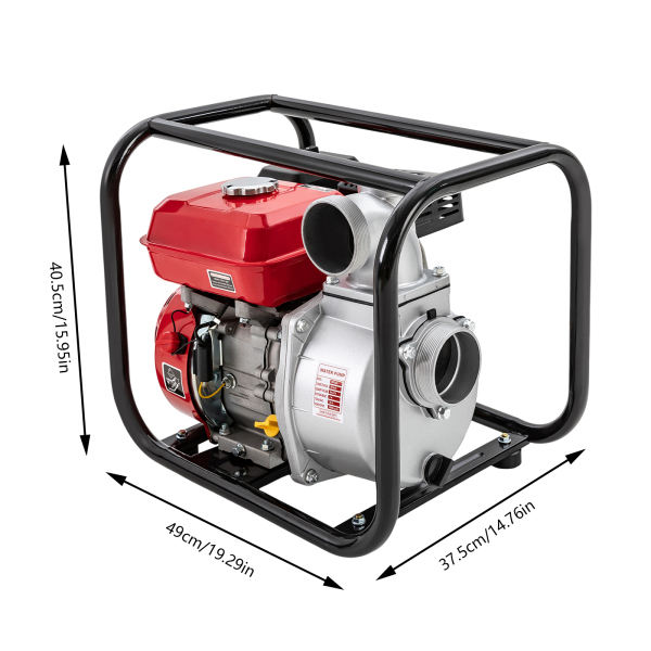 Bomba de agua semi-basura autocebante por aire de un solo cilindro de 4 tiempos, a gas de 7,5 HP de 3" Bomba de agua semi-basura autocebante por aire de un solo cilindro de 4 tiempos, a gas de 7,5 HP de 3"