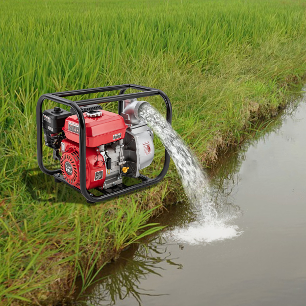Bomba de agua semi-basura autocebante por aire de un solo cilindro de 4 tiempos, a gas de 7,5 HP de 3" Bomba de agua semi-basura autocebante por aire de un solo cilindro de 4 tiempos, a gas de 7,5 HP de 3"