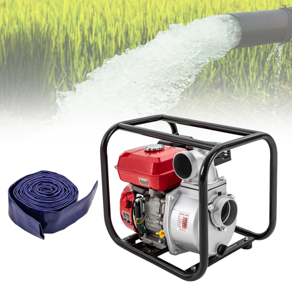 Bomba de agua semi-basura autocebante por aire de un solo cilindro de 4 tiempos, a gas de 7,5 HP de 3"