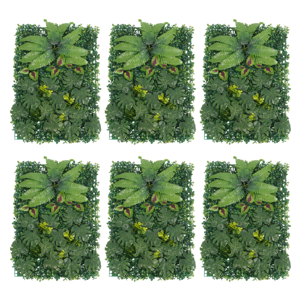 6 piezas de 40 x 60 cm para paredes verdes, paredes de vegetación artificial, fondo de pared de vegetación artificial