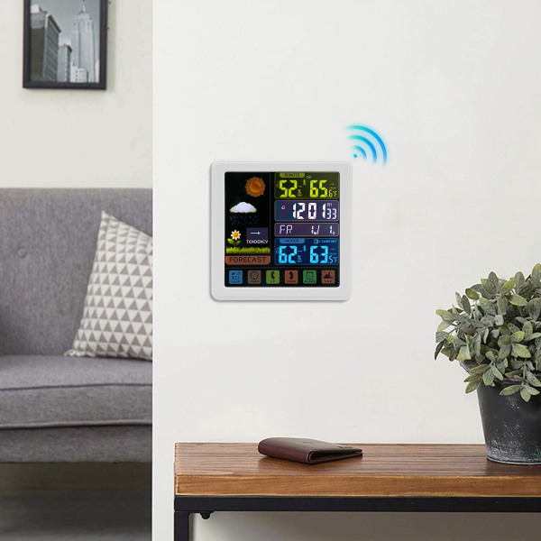 Estación Meteorológica con Sensor Inalámbrico para Exterior e Interior,  Pronóstico del Tiempo, Monitor de Temperatura