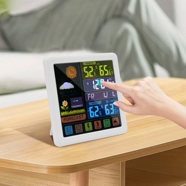 Estación Meteorológica con Sensor Inalámbrico para Exterior e Interior,  Pronóstico del Tiempo, Monitor de Temperatura
