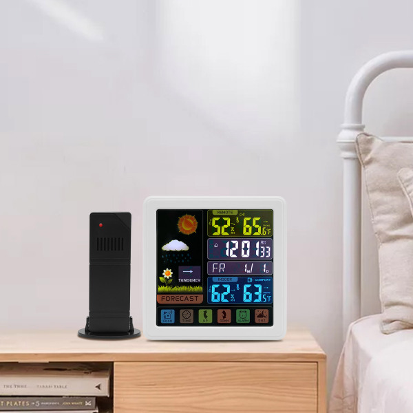 Estación Meteorológica con Sensor Inalámbrico para Exterior e Interior,  Pronóstico del Tiempo, Monitor de Temperatura