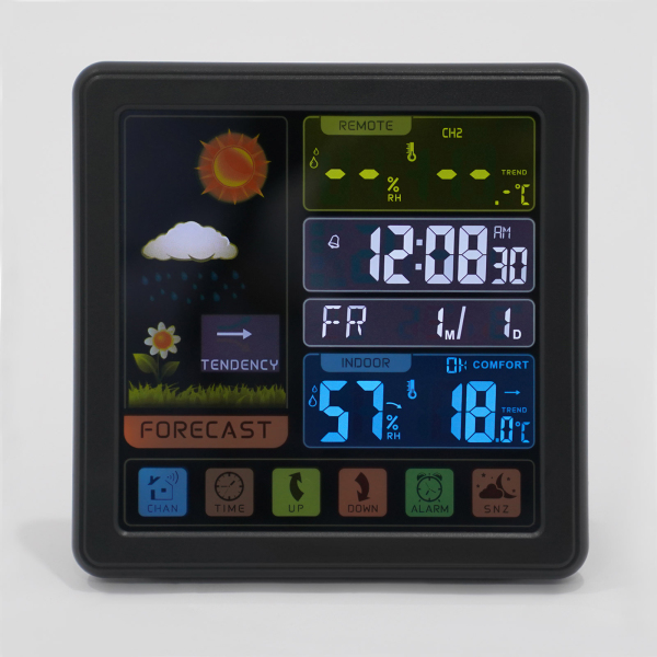 Estación meteorológica Termómetro Monitor inalámbrico de temperatura y humedad con sensor alimentado por batería