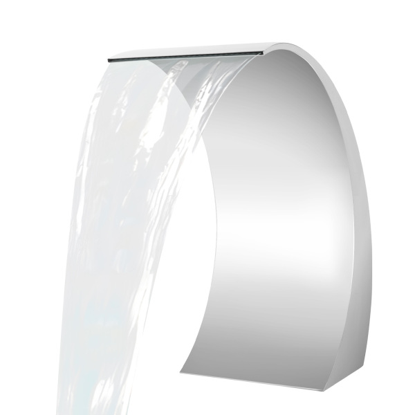 Piscina cascada de acero inoxidable, ducha de cascada, 60 x 30 cm, diseño de arco, para Jardín Exterior, Decoración, Estanque, Plateado
