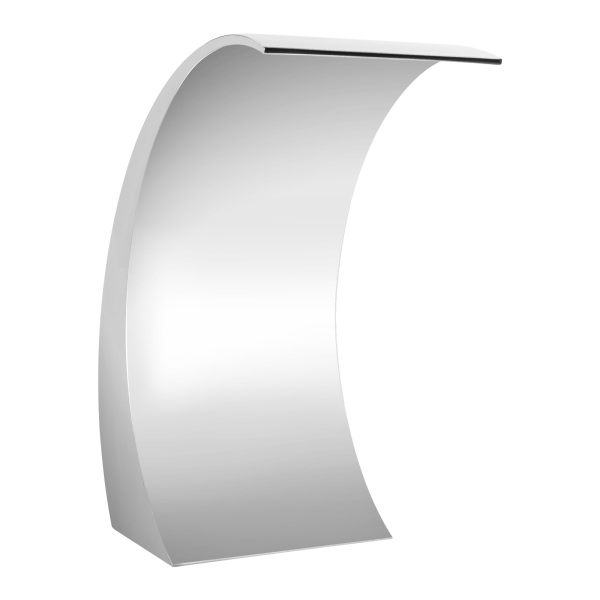 Piscina cascada de acero inoxidable, ducha de cascada, 60 x 30 cm, diseño de arco, para Jardín Exterior, Decoración, Estanque, Plateado